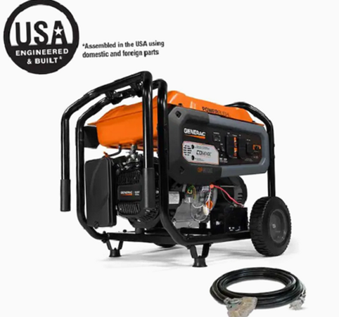 Generac 7675 GP8000E Watt Portable Generator CO-Sense - 49 State