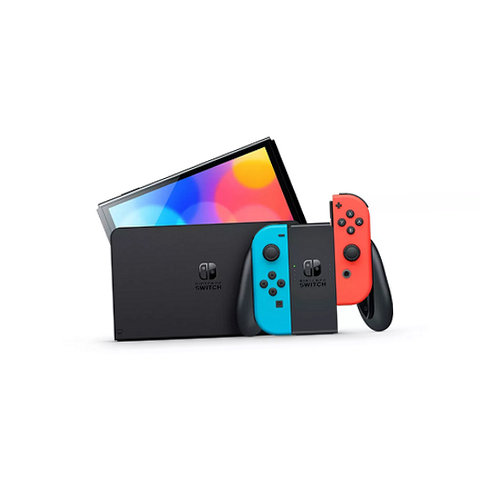 Nintendo HADSKABAH Switch with Neon Blue and Neon Red JoyCon