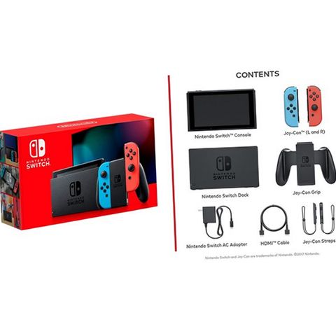 Nintendo HADSKABAA Switch 32GB Console - Neon Red/Neon Blue Joy