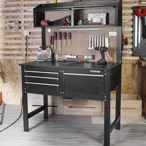 WorkPro 6713 2-in-1 48-Inch Workbench and Cabinet Combo With Light