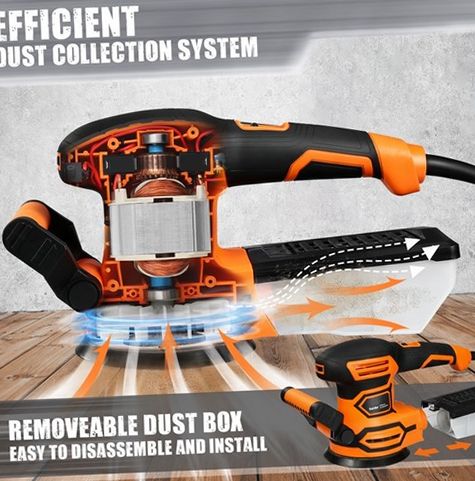 Tacklife PRS03A 450W 5-inch Power Random Orbital Sander Up