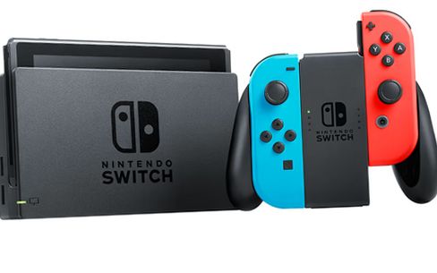 Nintendo HADSKABAH Switch with Neon Blue and Neon Red JoyCon