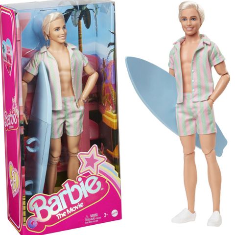Barbie & Ken バービー　CD付き Barbie HPJ97 The Movie Ken Doll Wearing Pastel Striped Beach