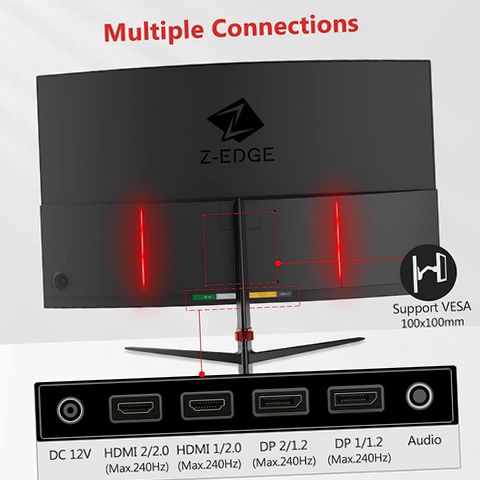 Z-EDGE UG27P 27-Inch Curved Gaming Monitor 240Hz 1ms Full HD