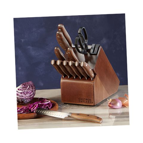 Chicago Cutlery Signature Edge 13-Pc. Knife Block Set - WALNUT ONE