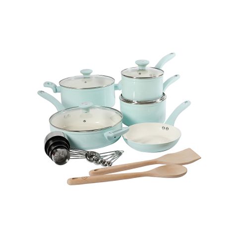 Martha Stewart 19-Pc. Non-Stick Cookware Set - MARTHA BLUE ONE