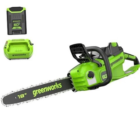 Greenworks 2028502 60V 18 2.0kW Brushless Chainsaw with 4.0 Ah