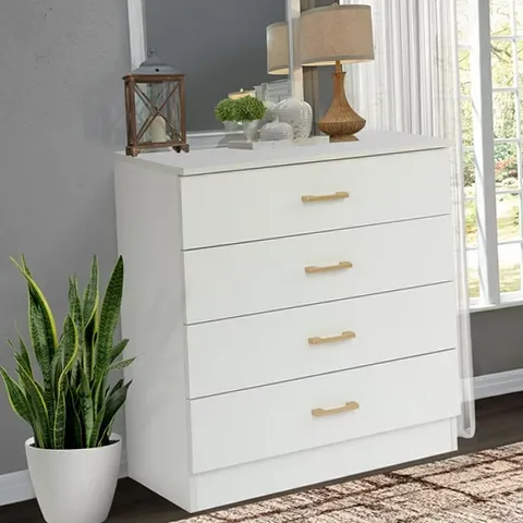Segmart Dresser-L2028 White 4-Drawer Wood Dressers for Bedroom | eBay