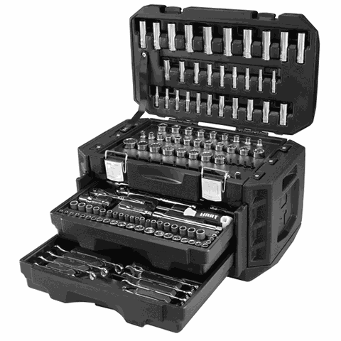 バートルセット Hart HHMTS414 215-Piece Mechanics Tool Set Multiple Drive Chrome