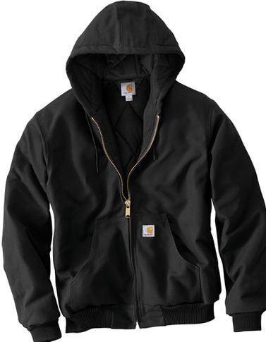 Carhartt 106673-BLK Loose-Fit Firm Duck Insulated Flannel-Lined