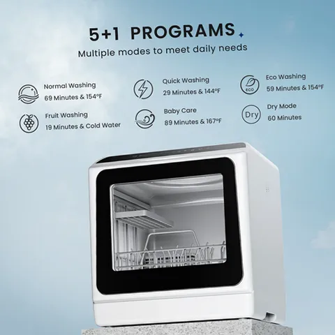 Simzlife ZX-DW-01-S Portable Mini Dishwasher Countertop with 5