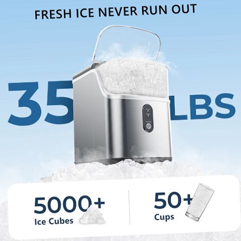 Simzlife ZX-IM-15S-S Portable Ice Maker Machine with Self