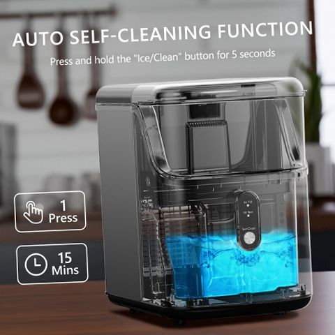 Simzlife ZX-IM-15S-S Portable Ice Maker Machine with Self-Cleaning