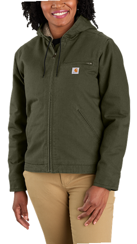 Carhartt Loose-Fit Washed Duck Sherpa-Lined Jacket for Ladies