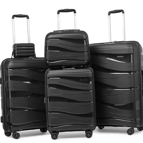 Melalenia Melalenia-1906 5 Luggage Sets PP Hardside Spinner