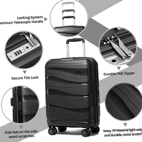 Melalenia Melalenia-1906 5 Luggage Sets PP Hardside Spinner