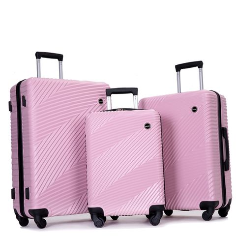 Tripcomp TC2000Pink Luggage 3 Piece w/Spinner Wheels Hardside
