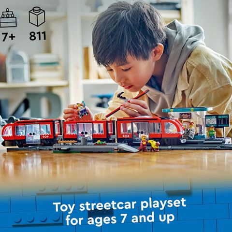 LEGO 6470812 City Downtown Streetcar and Station Toy Train Set