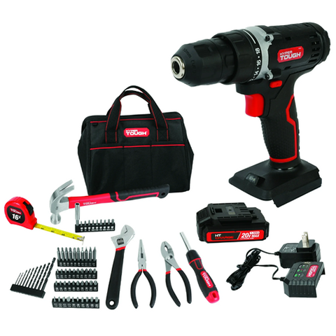 Hyper Tough 80065 20V Max 1.5AH 70-Piece Project Kit with Cordless