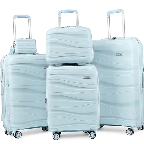 Melalenia 1906 5 Piece Luggage Set PP Hardside Spinner Luggage