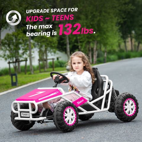 Track 7 TTWALTRUCKA8812-PK 24V Electric Go Kart, Racing Go Kart