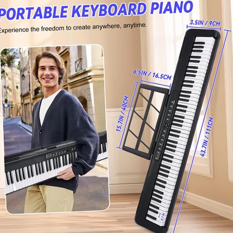 Crtynell US-JJPZ-YM888YBWLD24B10028 Digital Piano 88 Key with Semi
