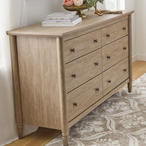 My Texas House Monroe 6-Drawer Dresser, Brushed Oak Finish | eBay