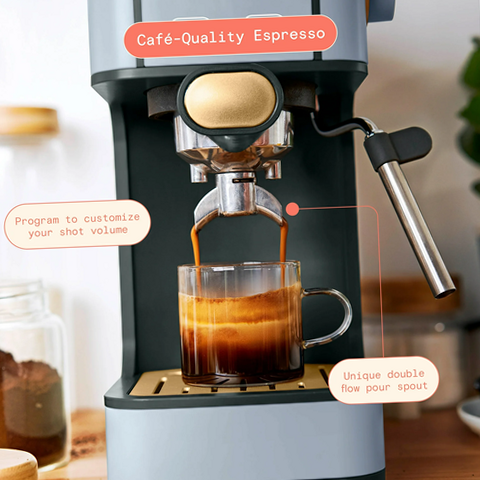 Beautiful 19449 Slim Espresso Maker with 20-Bar Pressure