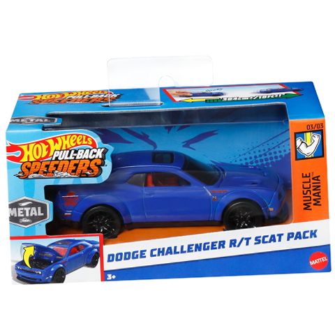 Hot Wheels HYT45 Pull-Back Speeders Toy Car in 1:43 Scale, Pull