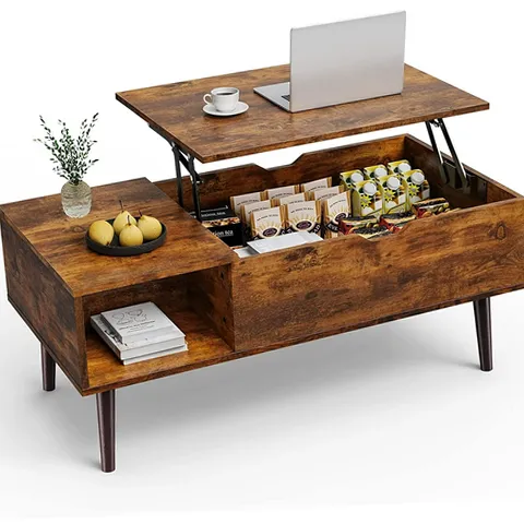 Edx WM-LIFT-001 Adjustable Height Wooden Coffee Table with Hidden