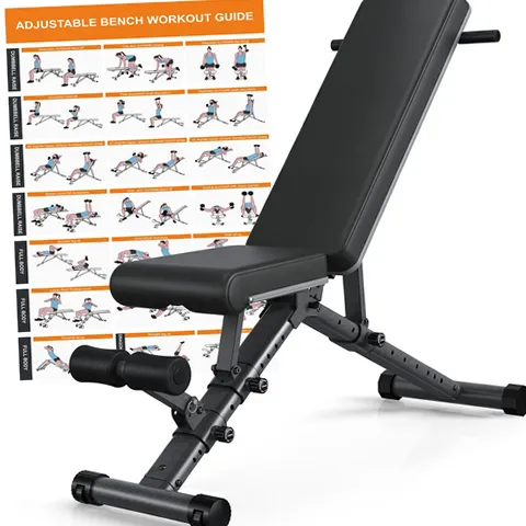 KURONO GT-617 90 degrees Adjustable Weight Bench Workout bench