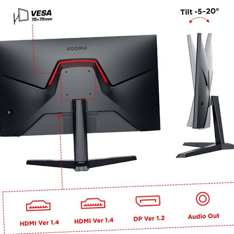 KOORUI 24E3 24'' FHD IPS PC Gaming Monitor, 1ms, 165Hz, 99% sRGB