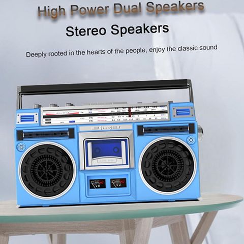 MUSICOZY 011 Portable Cassette Boombox, CD Tape Player, 80s Retro