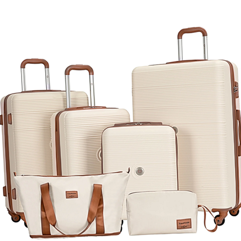 Travelhouse TH6608-6WH 6 Piece Hardshell Luggage Set Hardside