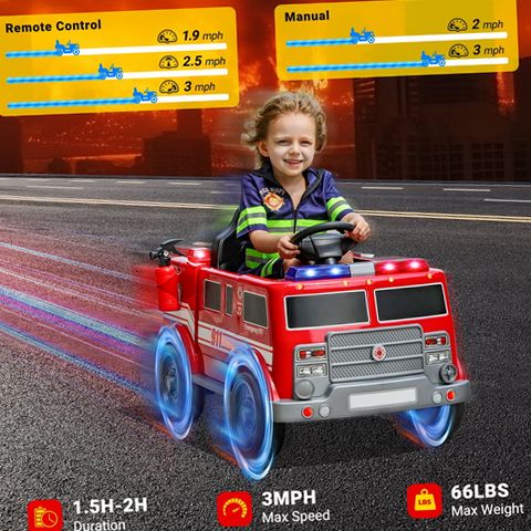 Neche WJL014-Red Ride on Fire Truck