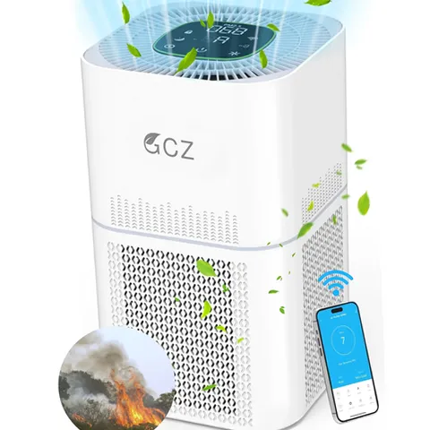 GCZ AP302 390 Sq. ft Smart WiFi HEPA Filter Air Purifier, White | eBay