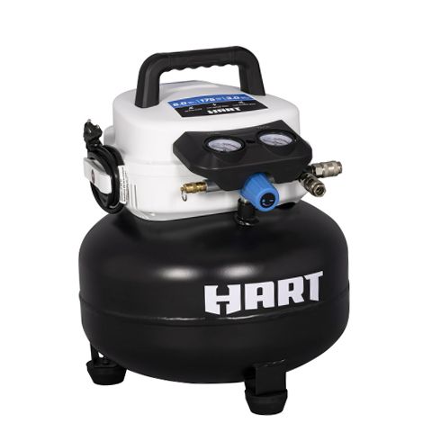Hart 6 Gallon 1.5 HP Pancake Air Compressor - High Efficient Motor
