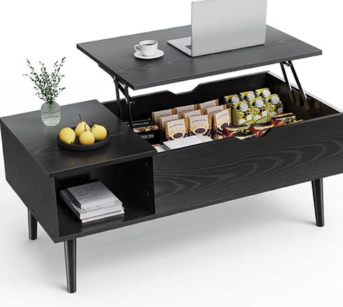 edx WM-LIFT-001 Wooden Lift Top Coffee Table with Hidden