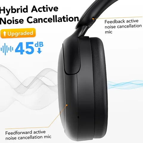 I AM Audio Active Noise Cancelling Wireless Over Ear Bluetooth 並行輸入品 IKT L18 Hybrid Active Noise Cancelling -45dB, Bluetooth Headphones