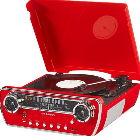 Crosley Powel 7-in-1 Bluetooth Vinyl Record Player with AM/FM