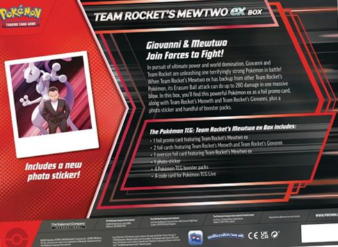 Pokémon TCG Team Rocket’s Mewtwo Ex Box - 4 Booster Packs + Promos