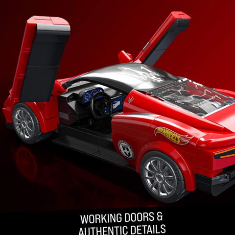 Mattel Brick Shop Hot Wheels Maserati MC20 Building Toy Kit, 250
