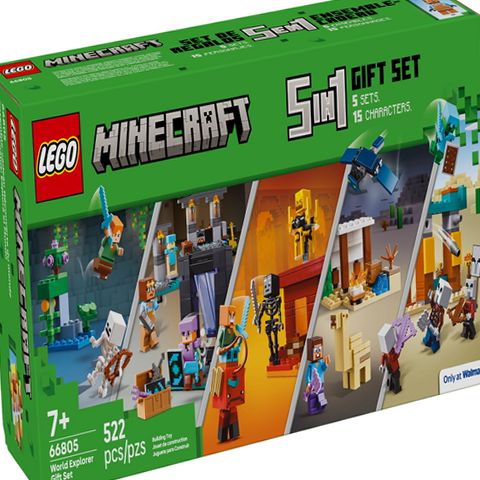LEGO 66805 Minecraft World Explorer Gift Set, 5 Sets in 1 Box, 15