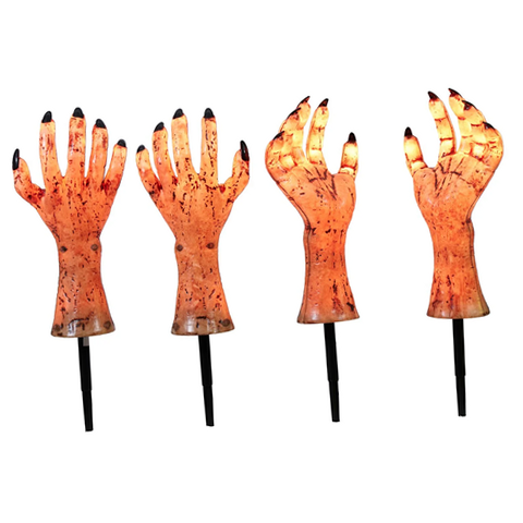 Zombie Hand Stake Lights, Set of 4 | eBay