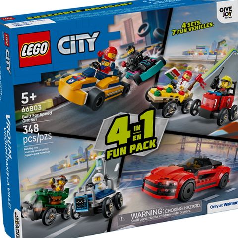 LEGO 66803 City Built for Speed Gift Set, 4-in-1 Building Toy with