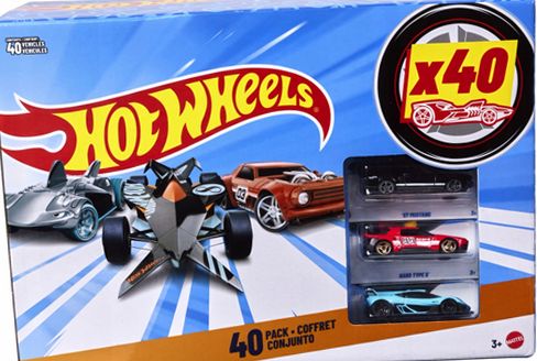 Hot Wheels 86352 40 Pack 1:64 Scale Toy Cars, Race Cars, Rescue