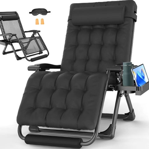 GVDV Oversized Zero Gravity Chair, 33In XXL Lounge Chair with