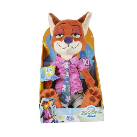 Jazwares Zootopia 2 Nick Wilde 14 Inch Feature Plush with 10+