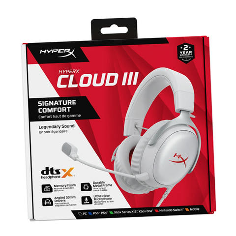 HyperX B96MXAA Cloud III Wired Gaming Headset, Angled 53mm Drivers