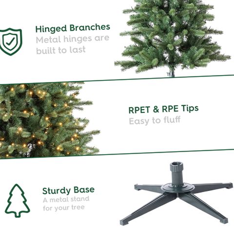 Holiday Time SG76P4KAEL00 7.5' Pre-Lit Birchwood Fir Green